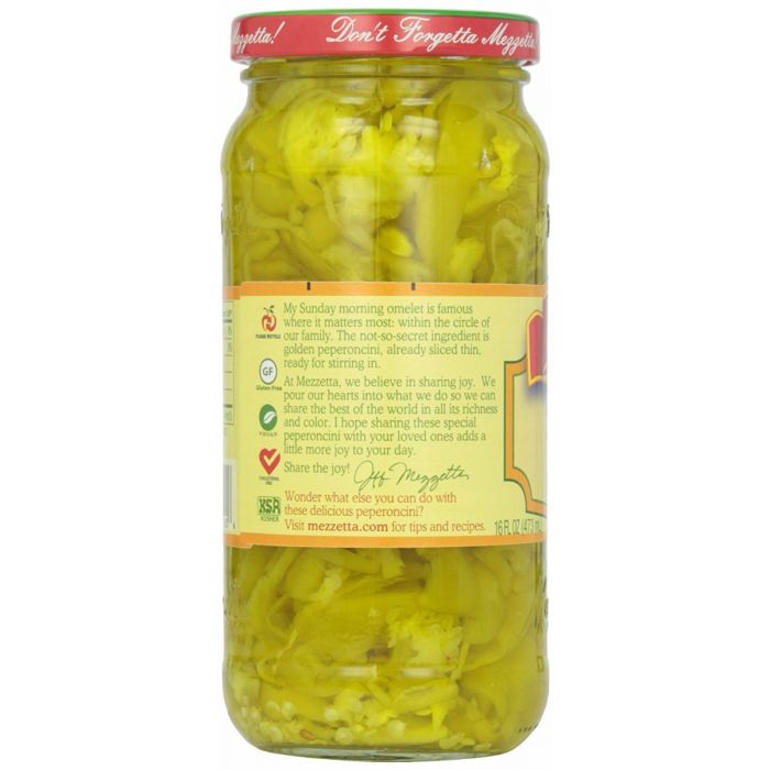 MEZZETTA: Deli-Sliced Golden Greek Peperoncini, 16 oz