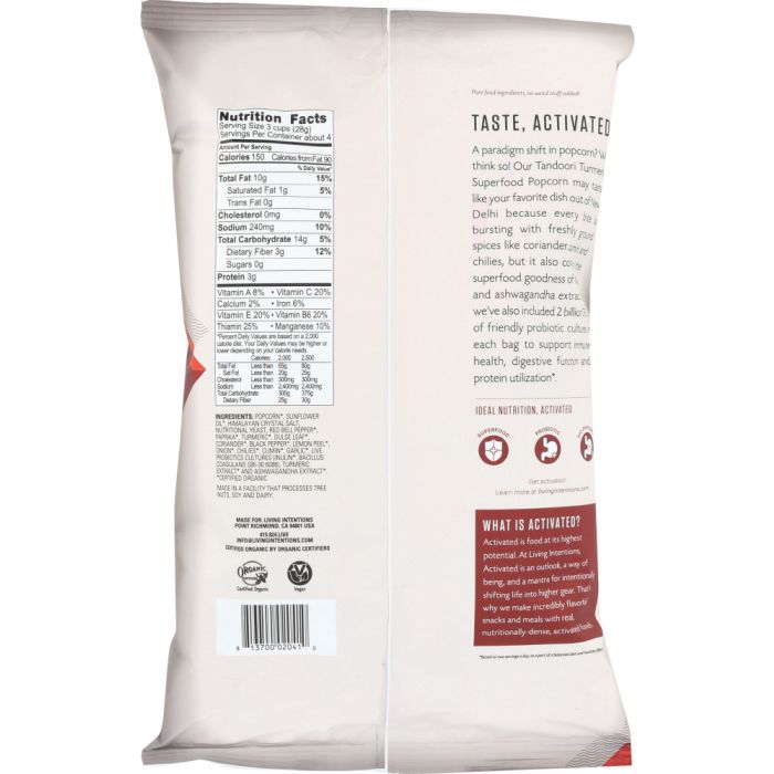 LIVING INTENTIONS: Popcorn Tandoori Turmeric, 4 oz