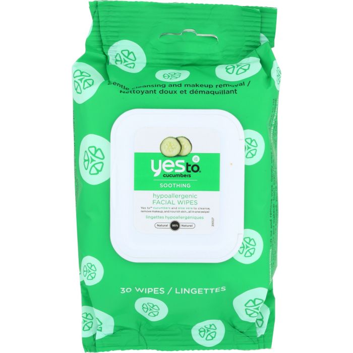 YES TO: Cucumbers Facial Towelettes Natural Glow, 30 pc