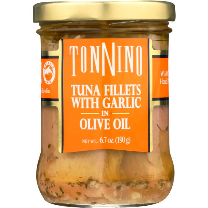 TONNINO: Tuna Fillets with Garlic in Olive Oil, 6.7 oz