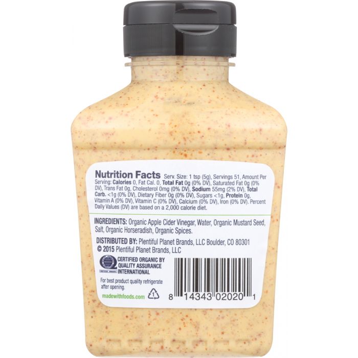 MADE WITH: Organic Horseradish Mustard, 9 oz