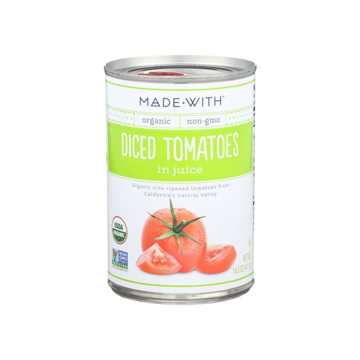 MADE WITH: Tomatoes Diced Org, 14.5 oz