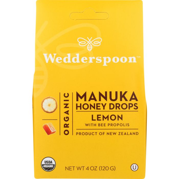 WEDDERSPOON: Organic Manuka Honey Drops Lemon, 4 oz