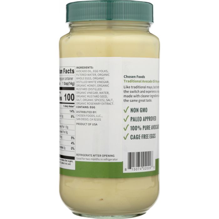 CHOSEN FOODS: Mayo Avocado Oil, 24 oz