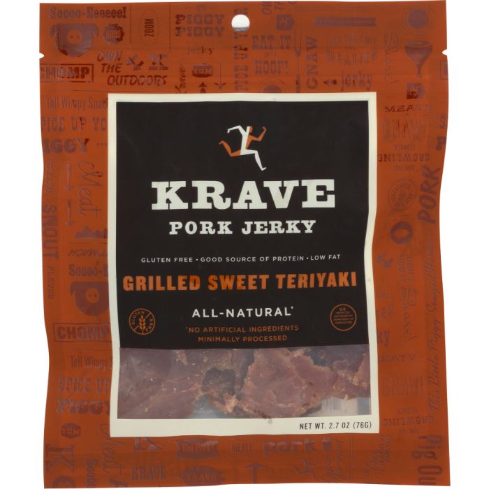 KRAVE: Pork Jerky Grilled Sweet Teriyaki, 2.7 Oz