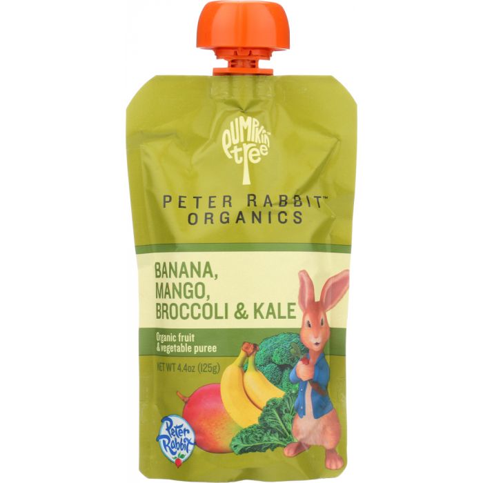 PETER RABBIT ORGANICS: Banana, Mango, Broccoli & Kale Fruit & Vegetable Puree, 4.4 oz