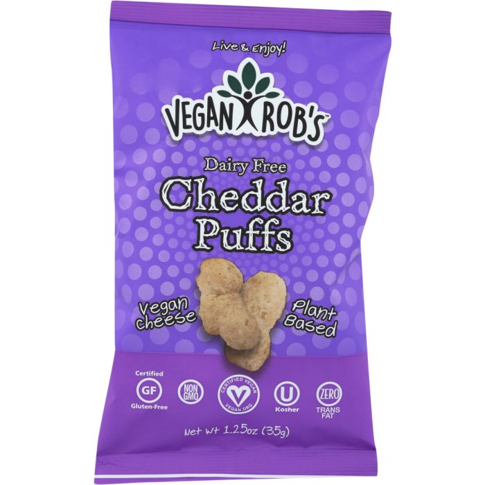 VEGANROBS: Cheddar Puffs Dairy Free, 1.25 oz