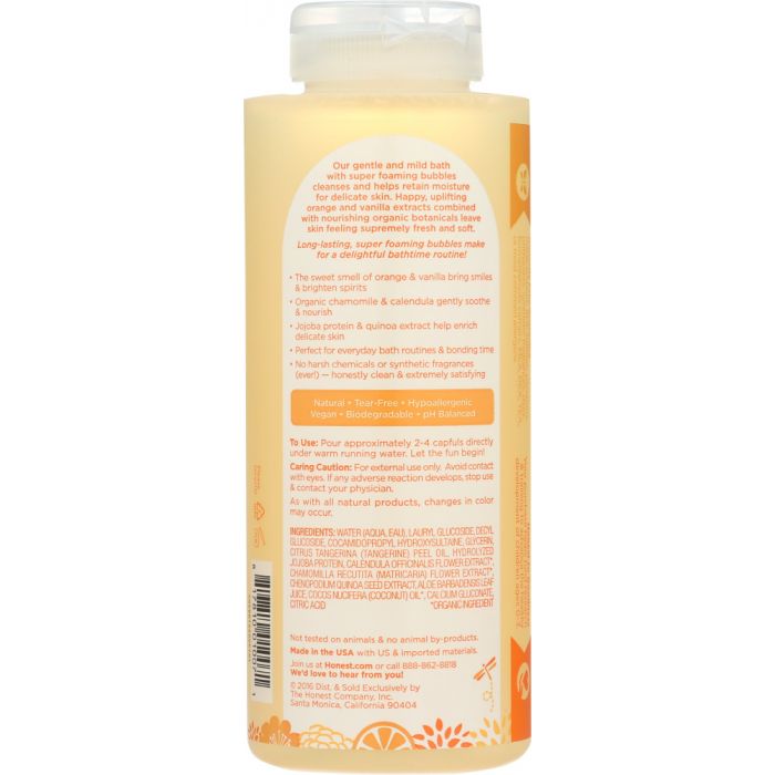 THE HONEST COMPANY: Bubble Bath Orange Vanilla, 12 oz