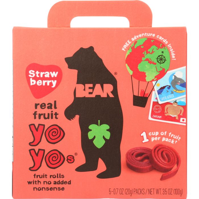 BEAR YOYO: Strawberry Fruit Rolls, 3.5 oz