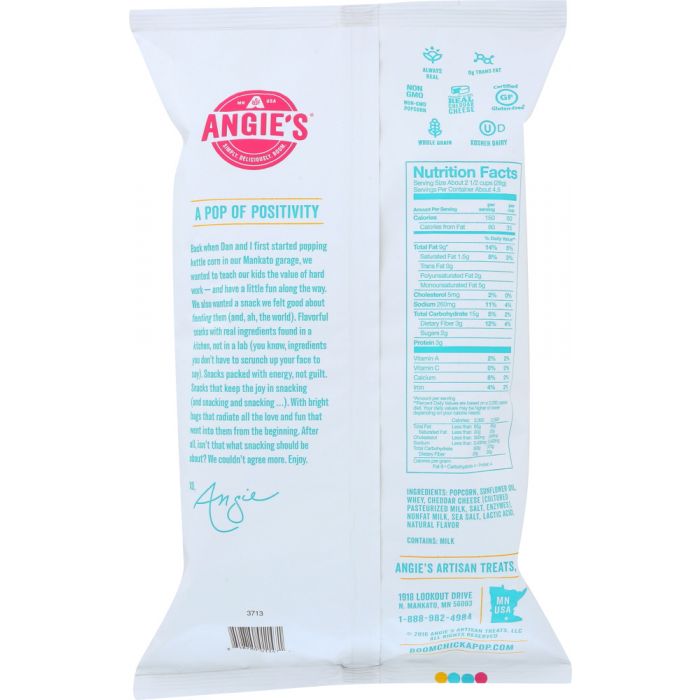 ANGIE'S: Popcorn Boomchickapop White Cheddar Popcorn, 4.5  oz