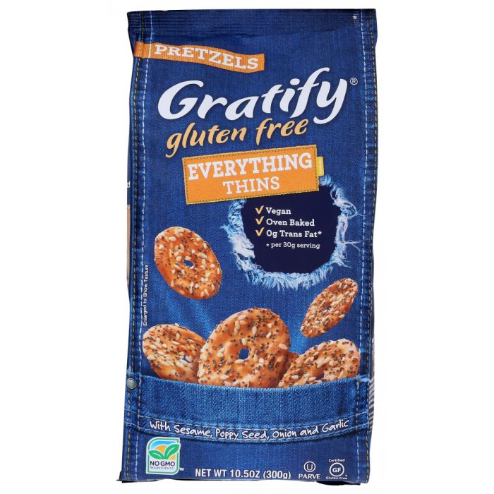 GRATIFY: Pretzel Everything Thins Gluten Free, 10.5 oz