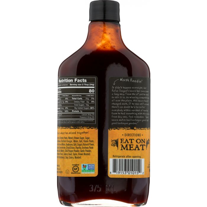 RUFUS TEAGUE: Honey Sweet Barbecue Sauce, 16 oz