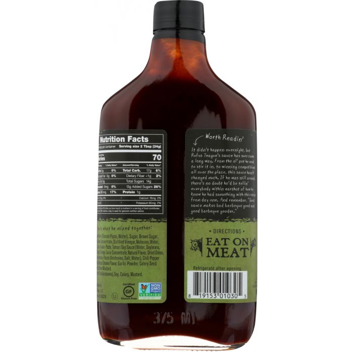 RUFUS TEAGUE: BBQ Sauce Smoky Apple, 16 oz