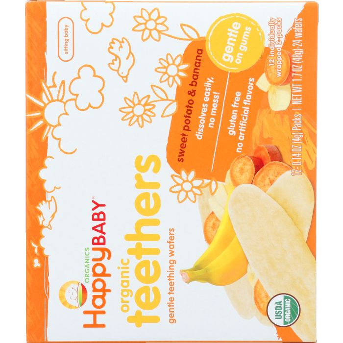 HAPPY BABY: Gentle Teething Wafers Banana & Sweet Potato Org, 1.7 oz