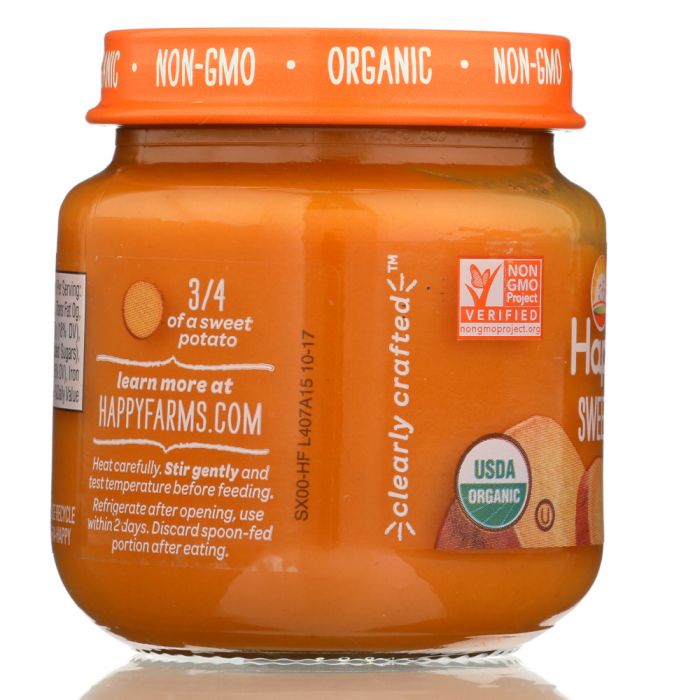 HAPPY BABY: Stage 1 Sweet Potatoes Baby Food in Jar, 4 oz