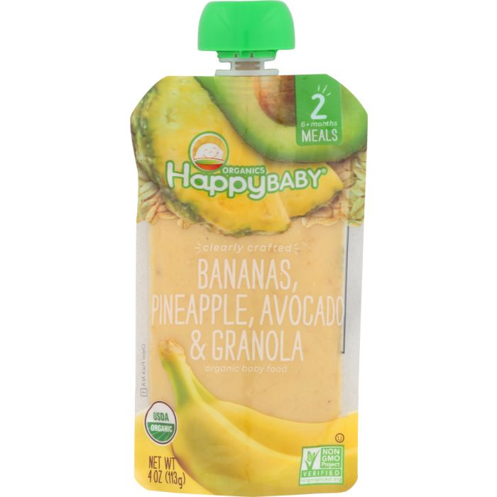 HAPPY BABY: Granola Ban Pineapple Avocado, 4 oz