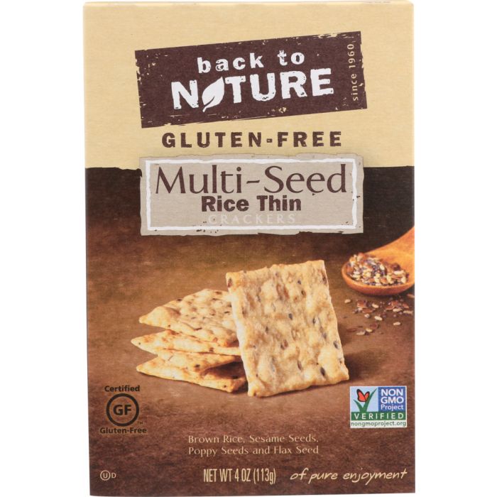 BACK TO NATURE: Gluten Free Rice Thins Multi-seed, 4 oz