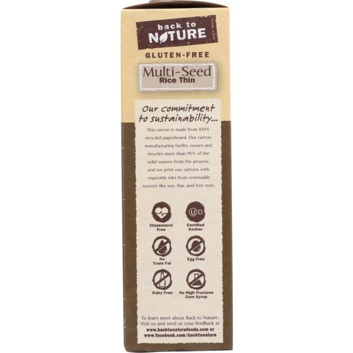 BACK TO NATURE: Gluten Free Rice Thins Multi-seed, 4 oz