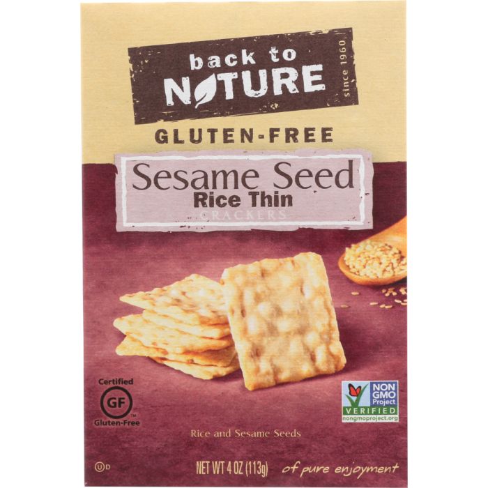 BACK TO NATURE: Gluten Free Sesame Seed Rice Thin Crackers, 4 oz