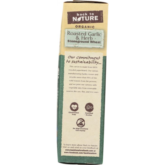 BACK TO NATURE: Roasted Garlic and Herb Cracker, 6 oz