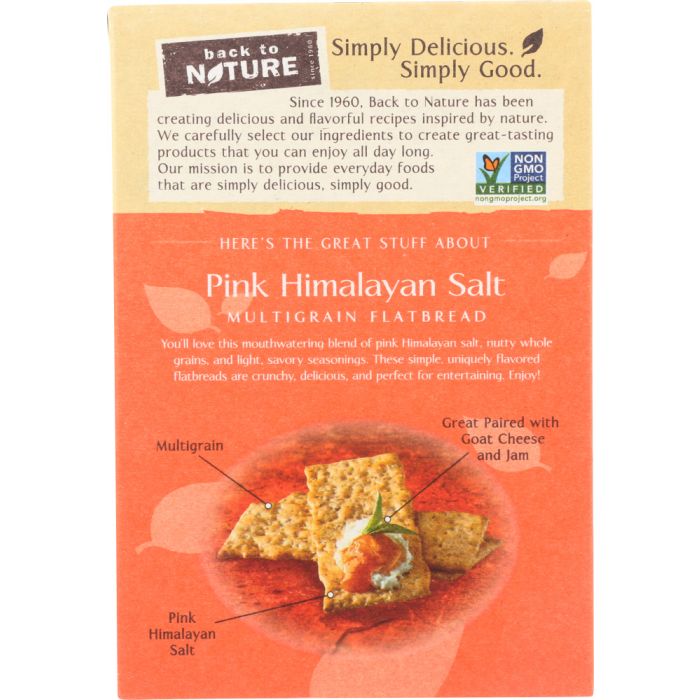 BACK TO NATURE: Pink Himalayan Salt Multigrain Flatbread Cracker, 5.5 oz