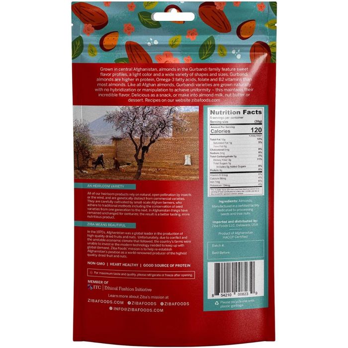 ZIBA FOODS: Almond Raw Gurbandi, 5.3 oz