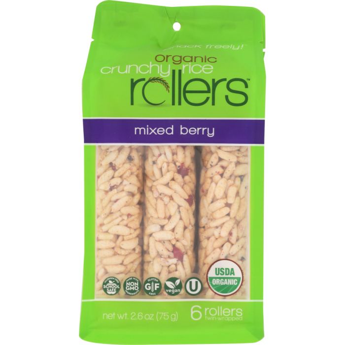 BAMBOO LANE: Organic Crunchy Rice Rollers Pouch Mixed Berry, 2.6 oz