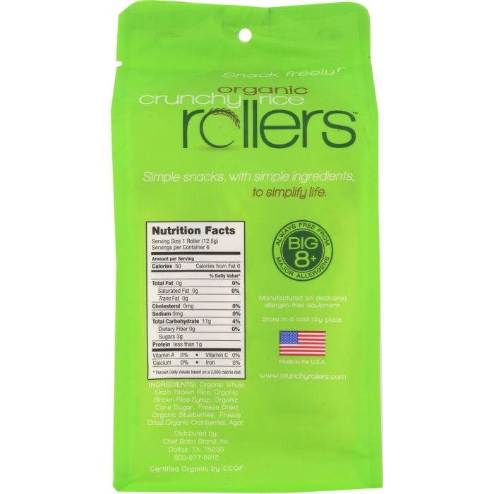 BAMBOO LANE: Organic Crunchy Rice Rollers Pouch Mixed Berry, 2.6 oz