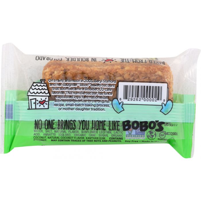 BOBOS OAT BARS: All Natural Bar Coconut, 3 Oz