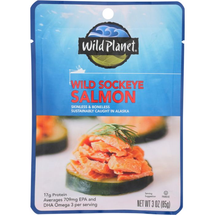 WILD PLANET: Wild Sockeye Salmon Single Serve Pouch, 3 oz