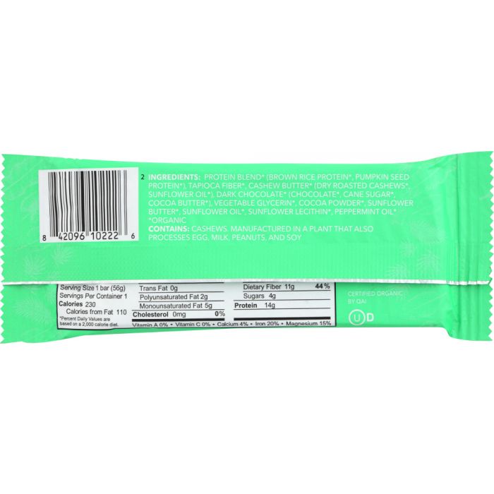 ALOHA: Chocolate Mint Protein Bar, 56 gm