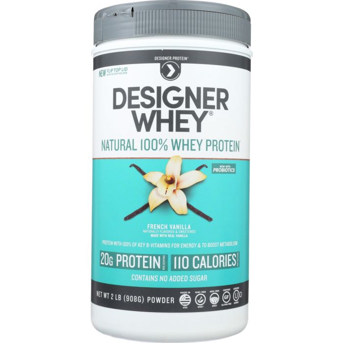 DESIGNER PROTEIN WHEY: 100% Premium Protein French Vanilla, 2 lb