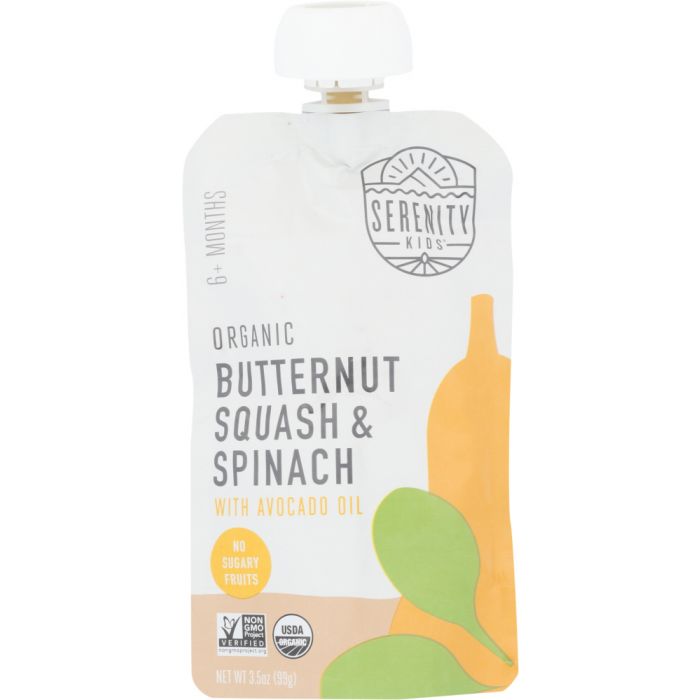 SERENITY KIDS: Food Baby Butternut Squash Spinach Organic, 3.5 oz