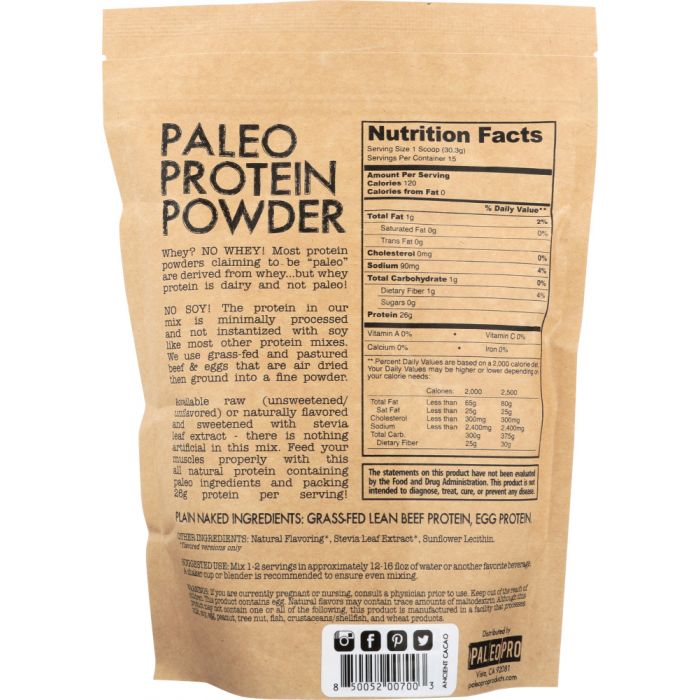 PALEO: Ancient Cacao Protein Powder, 1 lb