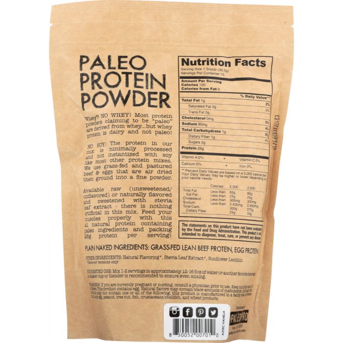 PALEO: Protein Powder Aztec Vanilla, 1 bg