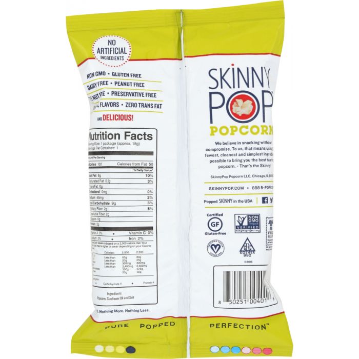 SKINNY POP: Popcorn RTE Natural 100 Calories B, .65 oz