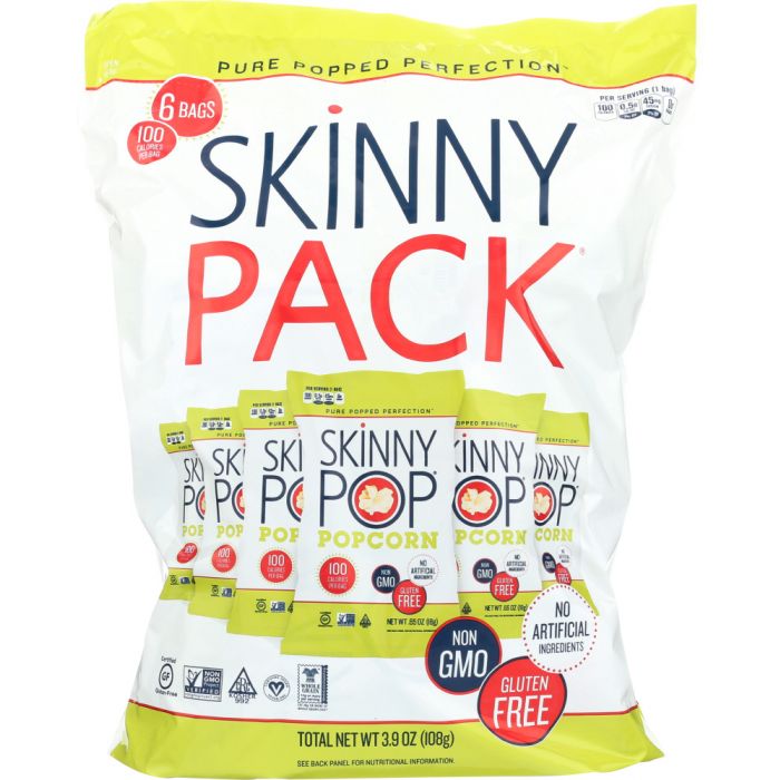 SKINNY POP: All Natural Popcorn 6 count, 3.9 oz