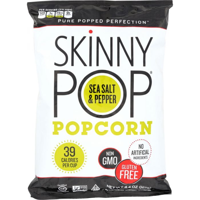 SKINNY POP: All Natural Black Pepper Popcorn Gluten Free, 4.4 oz