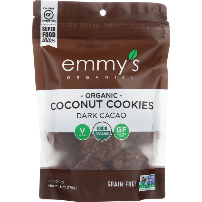 EMMYS ORGANICS: Dark Cacao Macaroons, 6 oz