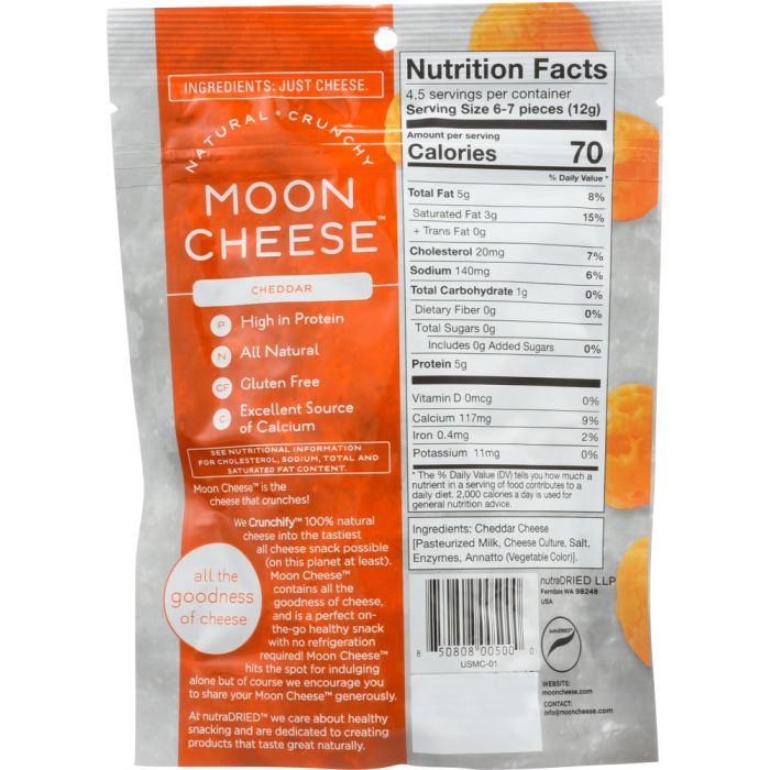 MOON CHEESE: Cheese Dried Cheddar, 2 oz