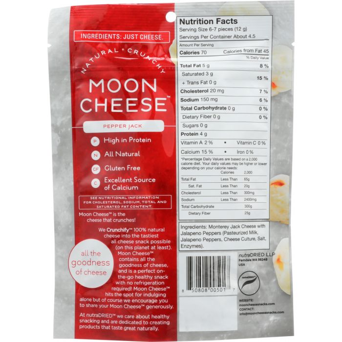 MOON CHEESE: Cheese Dried Pepper Jack, 2 oz