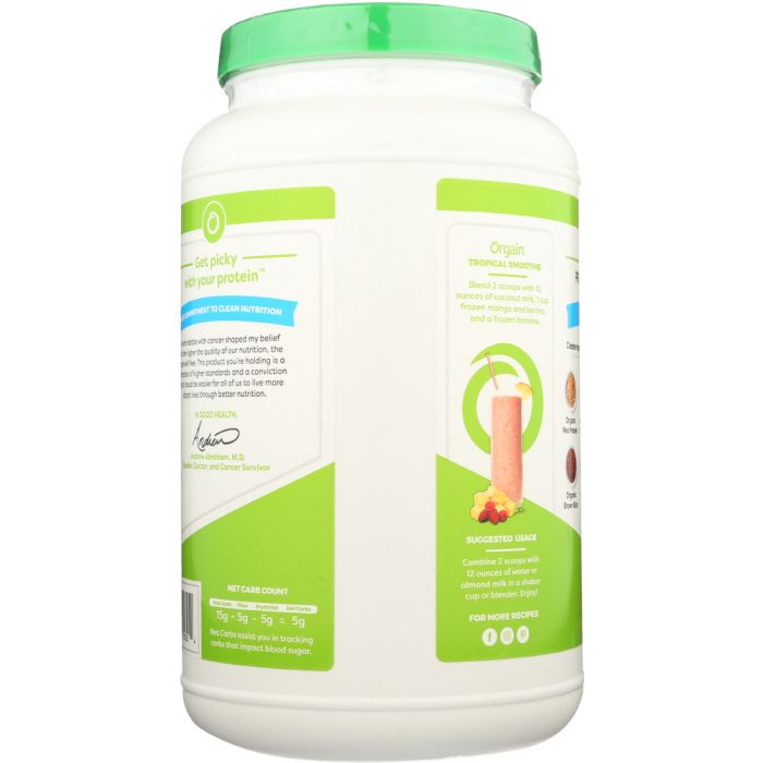 ORGAIN: Organic Protein Plant Based Powder Sweet Vanilla Bean, 2.03 lb