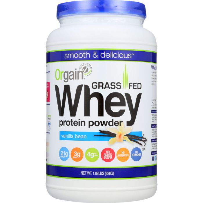 ORGAIN: Whey Protein Powder Vanilla Bean, 1.82 lb