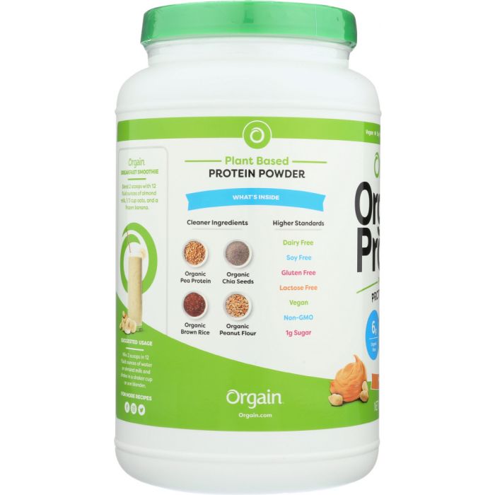 ORGAIN: Organic Peanut Butter Protein Powder, 2.03 lb