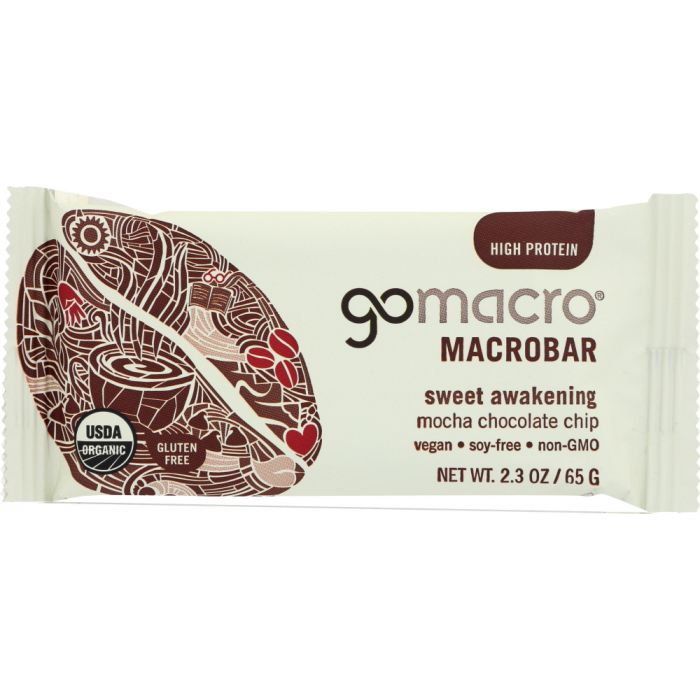 GOMACRO: Bar Mocha Chocolate Chip, 2.3 oz