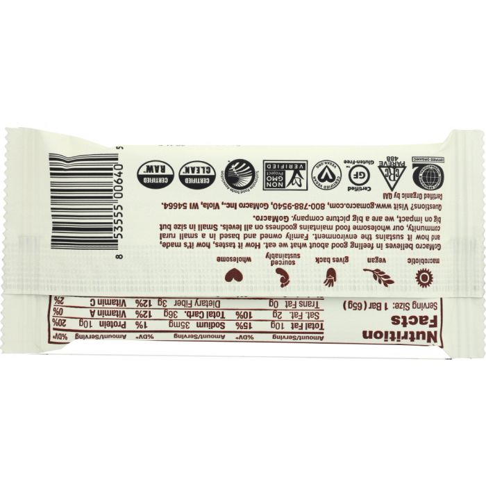 GOMACRO: Bar Mocha Chocolate Chip, 2.3 oz