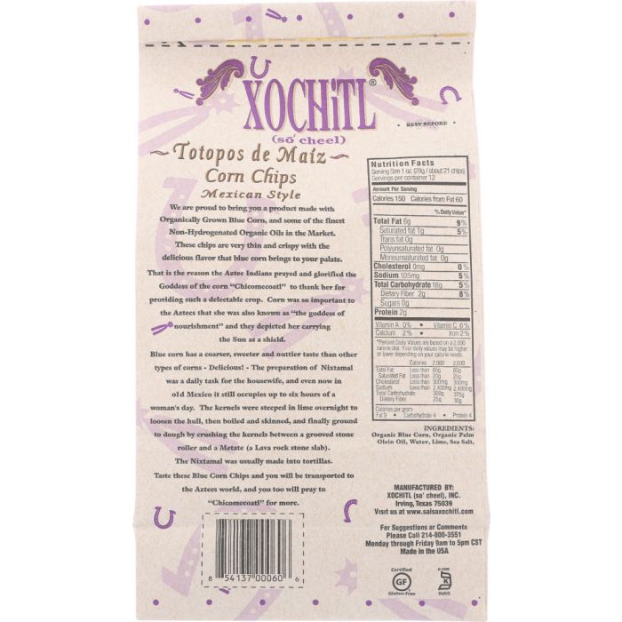 XOCHITL: Mexican Style Blue Corn Chips, 12 oz