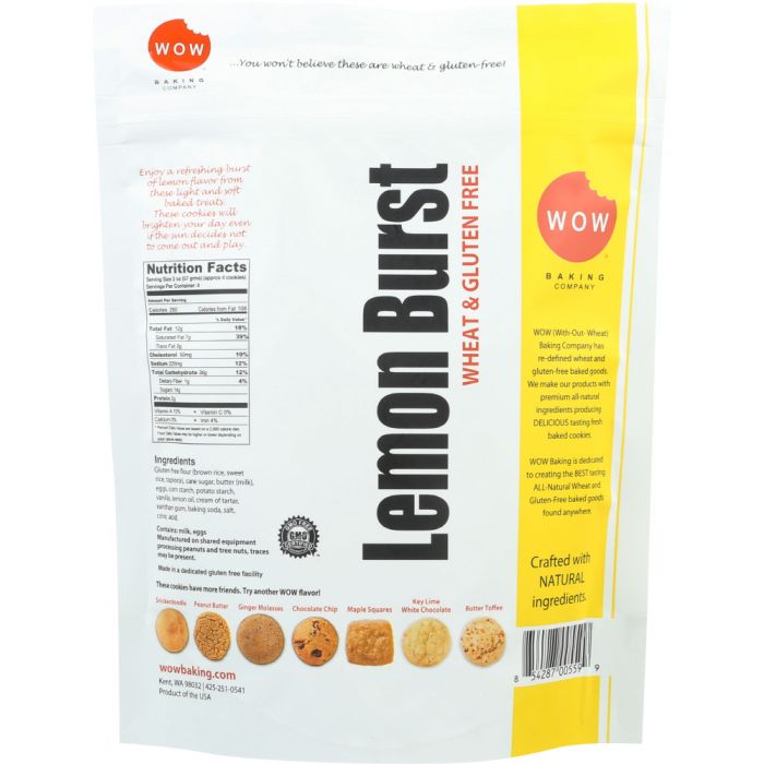 WOW BAKING COMPANY: Cookies Gluten Free Lemon Burst Cookies, 8 oz