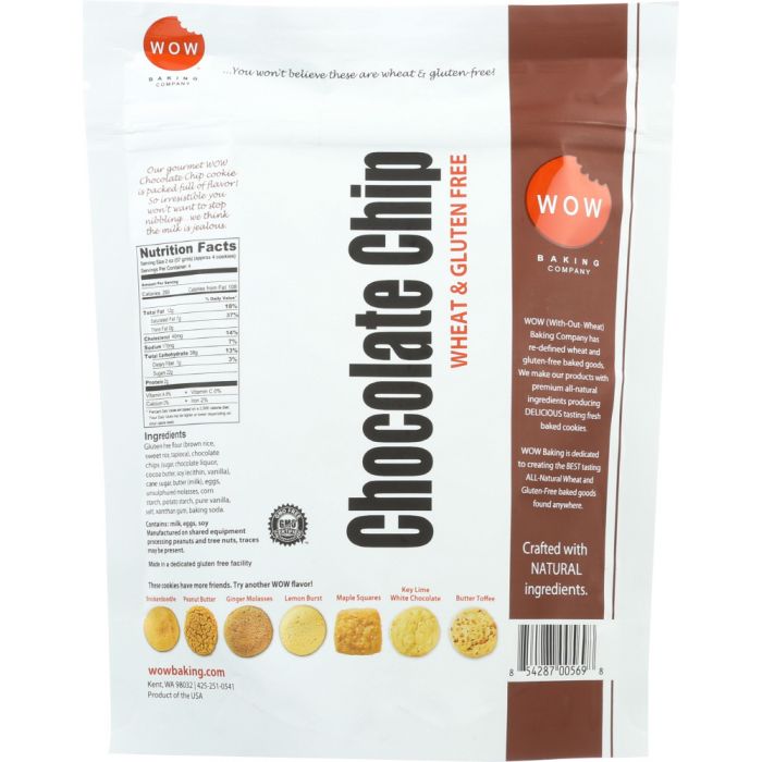 WOW BAKING COMPANY: Gluten Free Chocolate Chip Cookies, 8 oz