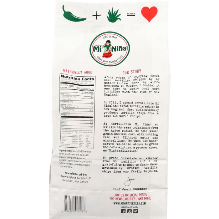 MI NINA: Tortilla Chip Jalapeno Agave, 12 oz